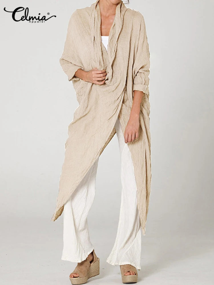 Nova Autumn Women Tops Fashion Solid Blouses 2024 Vintage Long Shirts