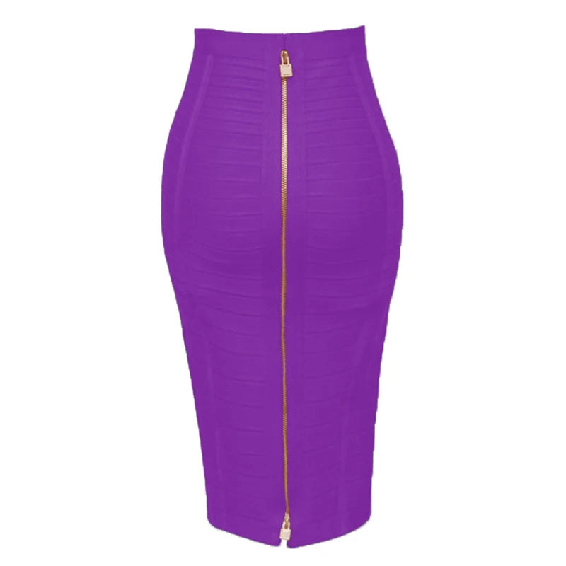 Nova Women Sexy Zipper Bandage Skirt