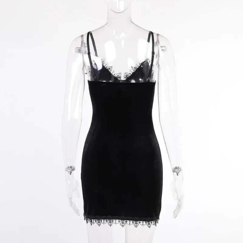 Nova Dark Cross Black Mini Dress