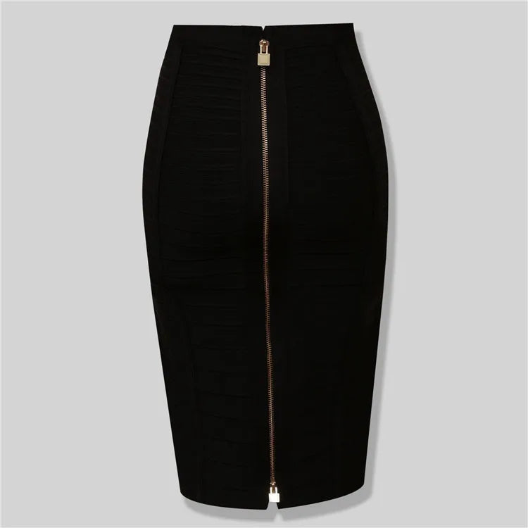 Nova Women Sexy Zipper Bandage Skirt