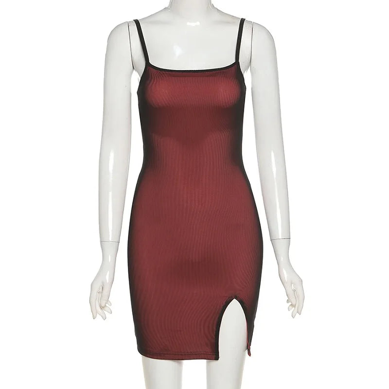 Nova Mesh Double Layer Sexy Skinny Dress Women Sleeveless