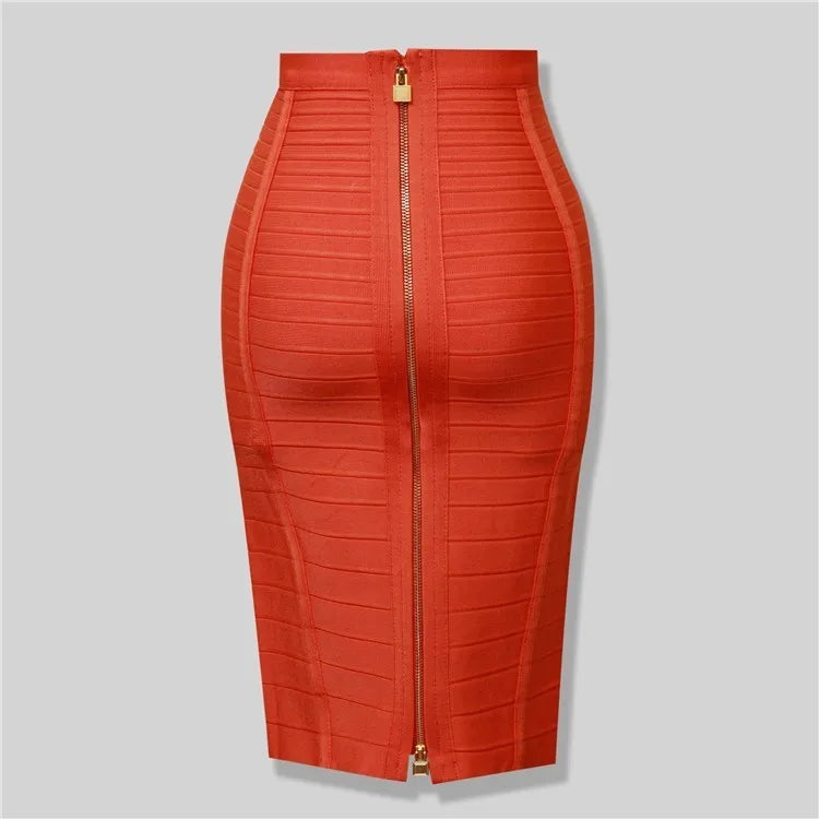 Nova Women Sexy Zipper Bandage Skirt