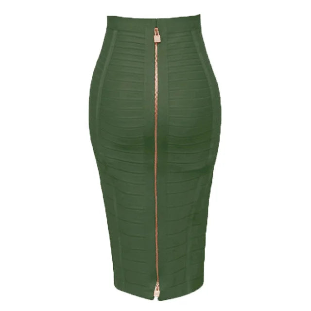 Nova Women Sexy Zipper Bandage Skirt