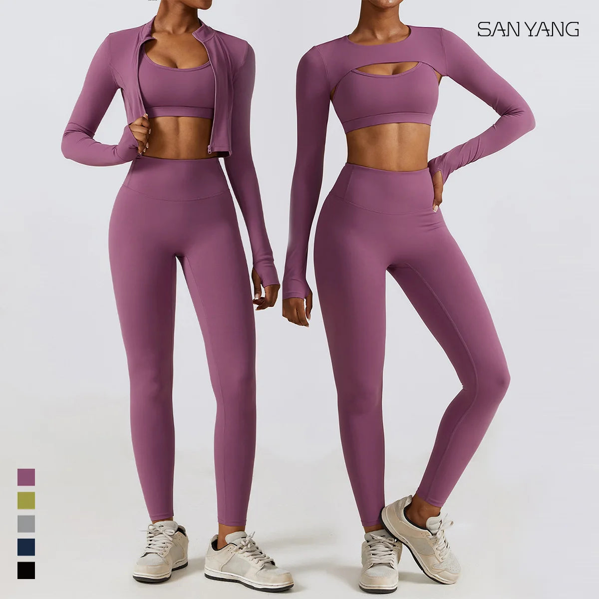 2/3PC Nova Tracksuit Seamless Long Sleeve Yoga Set Workout