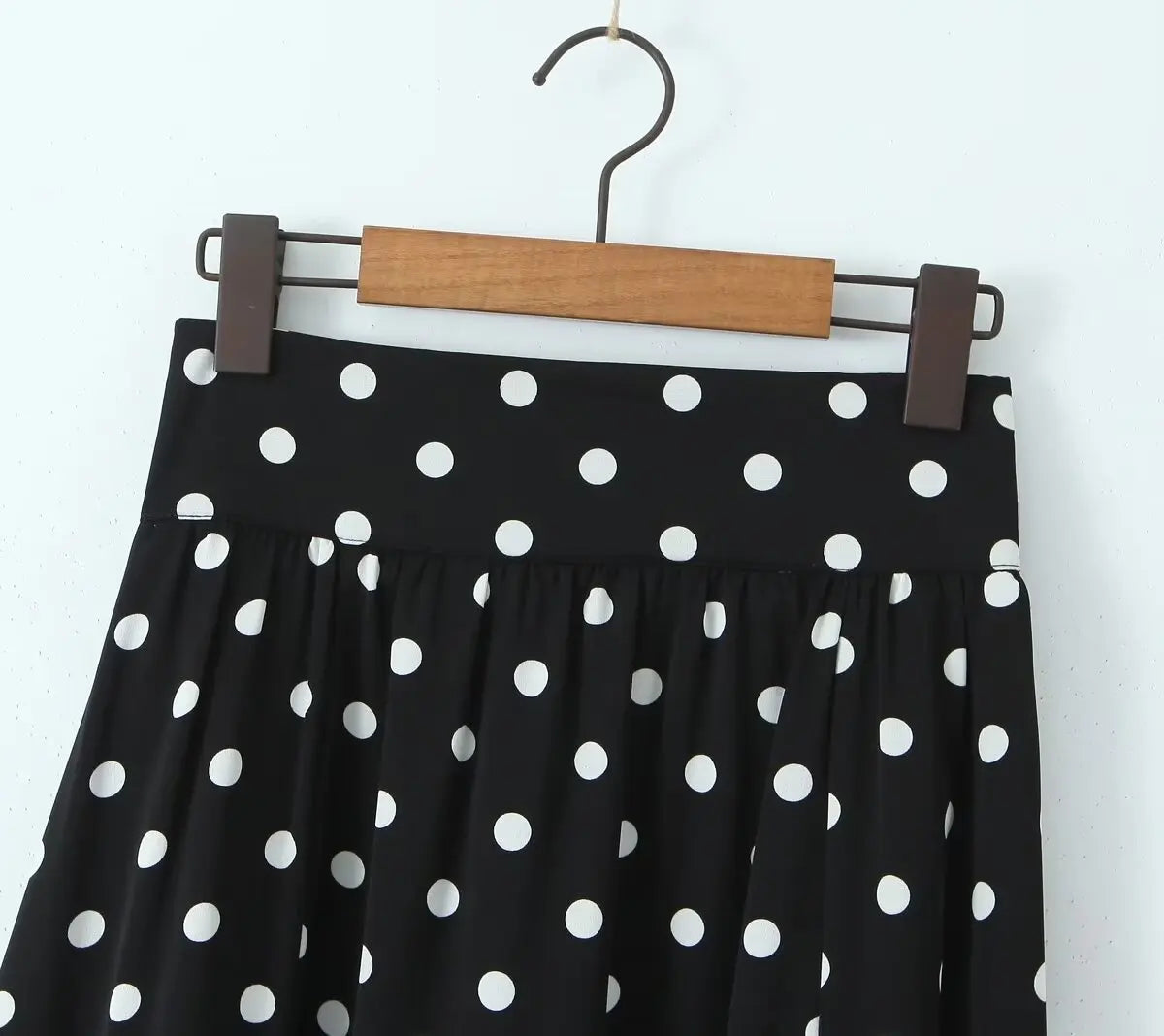 Nova Spring Polka Dots Printed Cropped Short Sleeves Square Neck Top Slit High Waist Chic Skirt