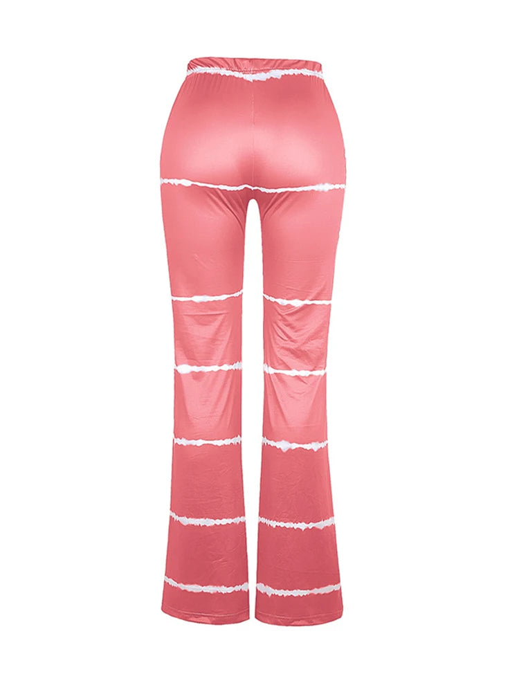 Summer Fashion Trousers High Waist Printed Bottom