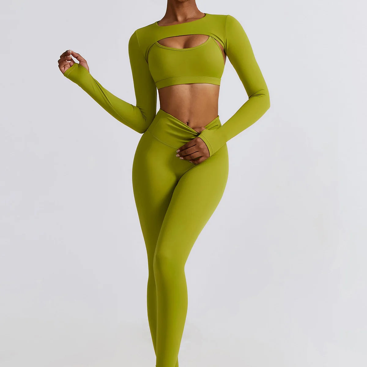 2/3PC Nova Tracksuit Seamless Long Sleeve Yoga Set Workout