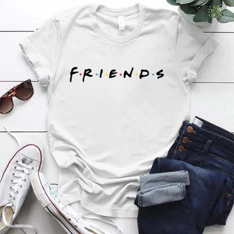 Nova Printed Friends Print T-shirts Summer Casual Loose Round Neck Creative Personalized T-shirts