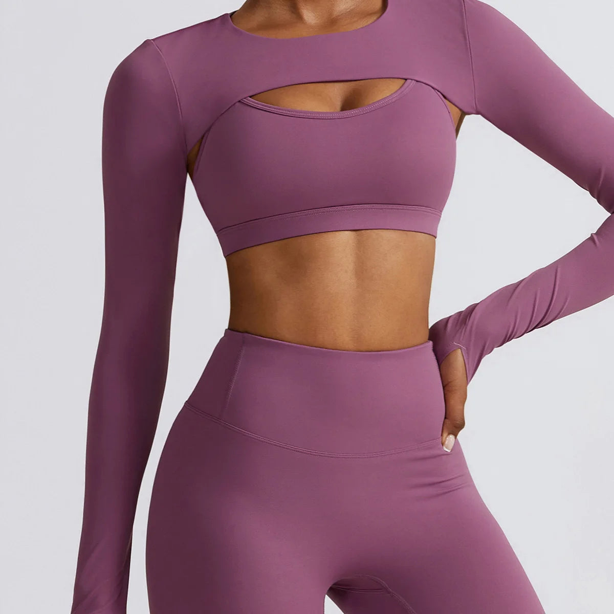 2/3PC Nova Tracksuit Seamless Long Sleeve Yoga Set Workout