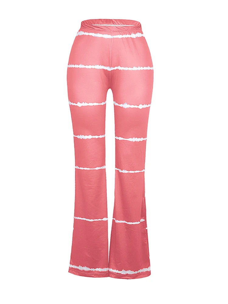 Summer Fashion Trousers High Waist Printed Bottom