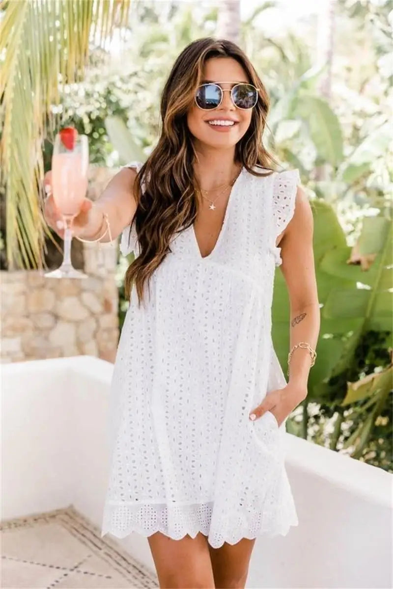 California Romper V-neck Summer Short Sleeve