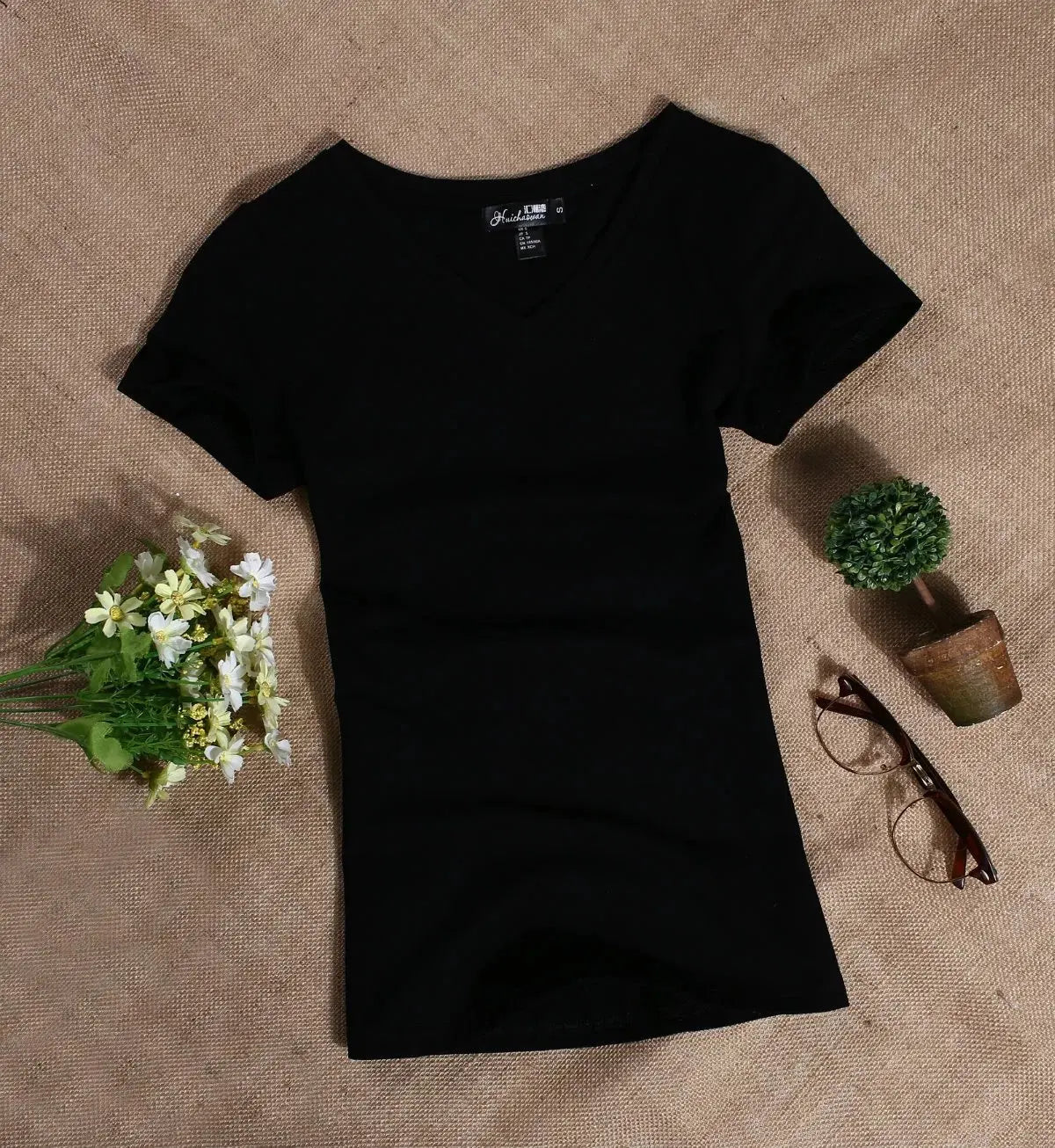 Nova T-Shirt Casual Women Short Sleeved Slim Solid Color