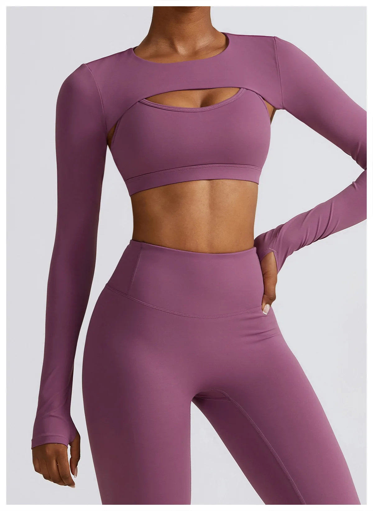 2/3PC Nova Tracksuit Seamless Long Sleeve Yoga Set Workout