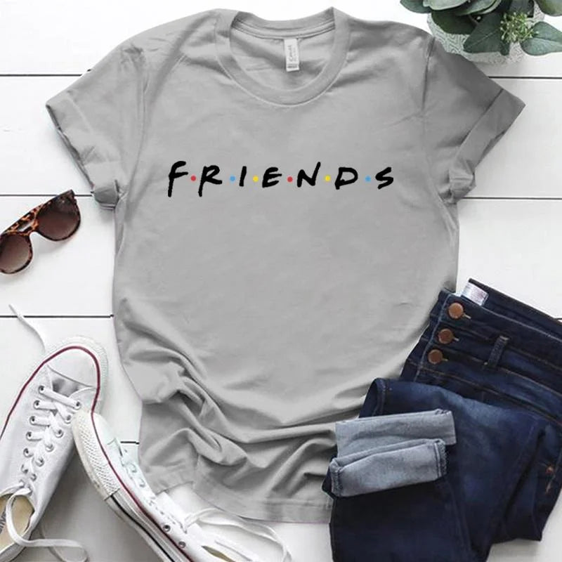 Nova Printed Friends Print T-shirts Summer Casual Loose Round Neck Creative Personalized T-shirts