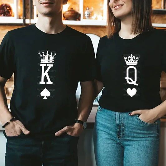 King Queen Crown Couple Matching T-shirt